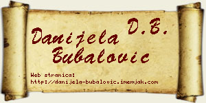 Danijela Bubalović vizit kartica
